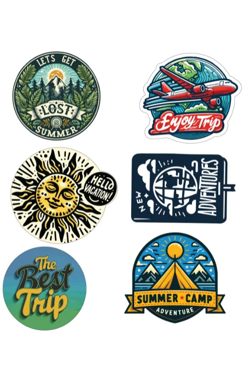 Travelling Packet Sticker | Made In Premium Gloss Vinyl With FPF(Fade Protection Film), Water Proof, Precut Sticker, Pack Of 1